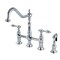 Kingston Brass KS1271TALBS Tudor Bridge Kitchen Faucet W/Brass Sprayer, Chrome KS1271TALBS - alternate 1
